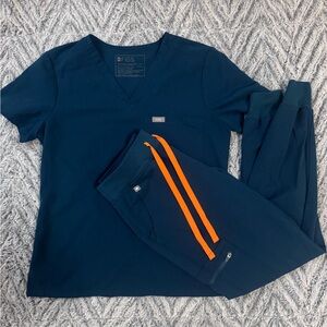 FIGS Deep Reef XXS top/XSP bottom